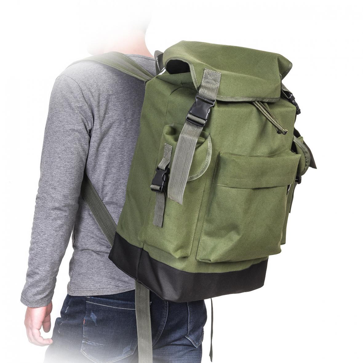 Bolsa de lona verde del ejército multifuncional de gran capacidad de 70l para pesca de carpa, mochila duradera y resistente al desgaste.