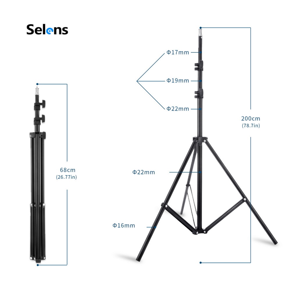2M Light Stand Statief Met 1/4 Schroef Head Voor Photo Studio Softbox Video Flash Paraplu Reflector Verlichting