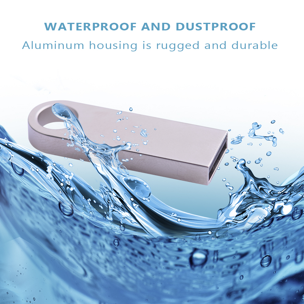 High speed memoria flash drive 32GB pendrive 128GB 64GB waterproof pen drive 16GB 8GB flash usb 2.0 metal stick key Custom logo