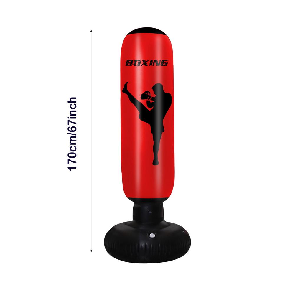 Inflatable Boxing Bag Fitness Training Decompression Exercise Vertical Inflatable Punching Bag 67 Inches Boxing Column: Default Title