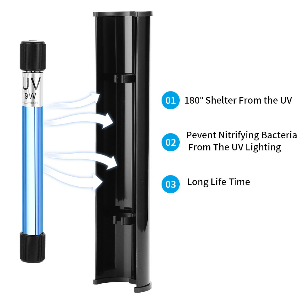 Escudo de lâmpada UV Acessórios para equipamentos de aquário Lâmpada de esterilização de tanque de peixes Escudo de luz de desinfecção UV