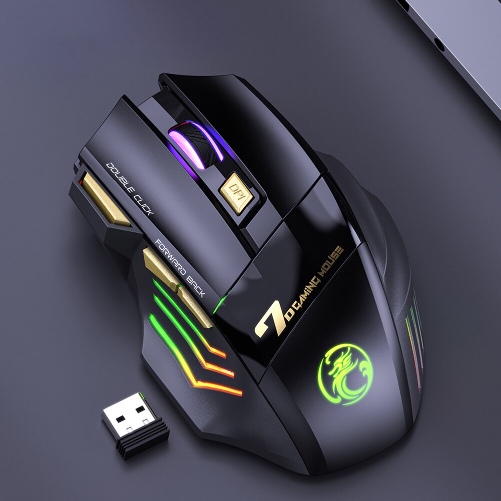 RGB Wireless Mouse Gamer Computer Mouse Ergonomic Gaming Mice Silent Rechargeable Mice for Laptop PC Accessories