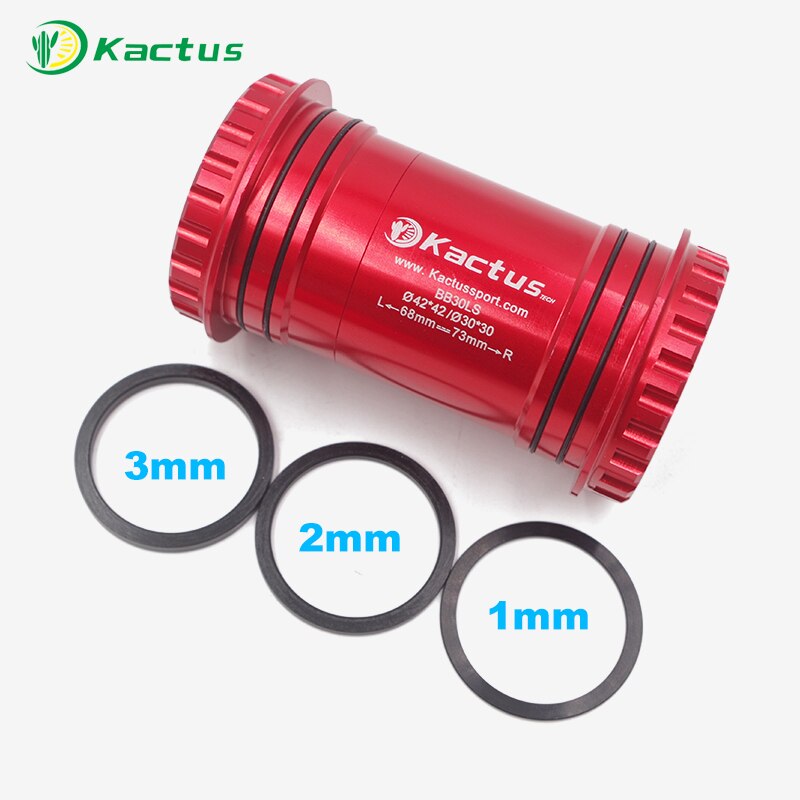 KACTUS TECH PRESS FIT BB30 PF30 PRESSFIT BIKE BOTTOM BRACKET 30MM ROAD MTB CERAMIC BEARING 68MM 73MM CRANKSET BB BICYCLE PARTS: BB30LS Red