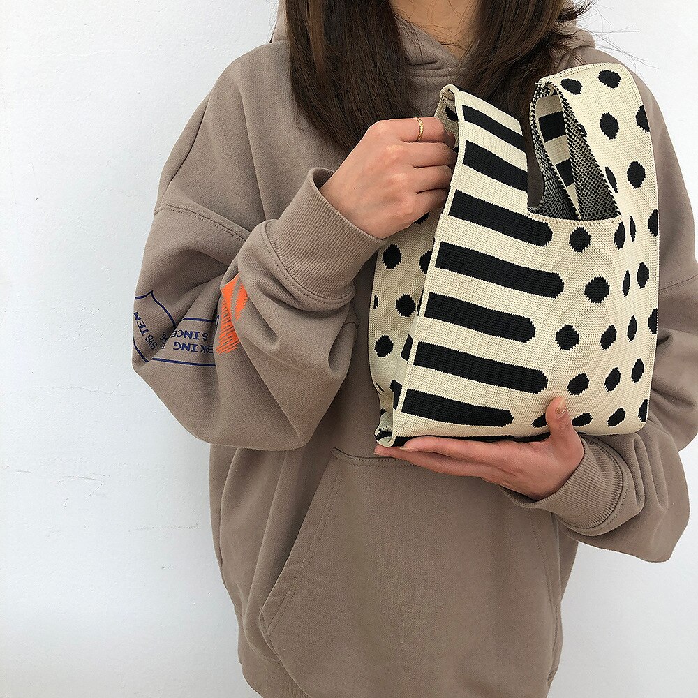 Mode Breien Pols Tas Vrouwen Handtas Handgemaakte Touw Geweven Clutch Purse Tote Shopper Tassen Voor Vrouwen 2022 Vrouwelijke: 9