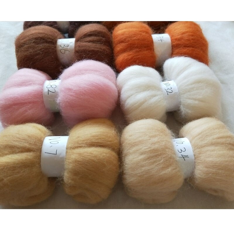 WFPFBEC wool for felting merino wool fiber 50g/col... – Vicedeal