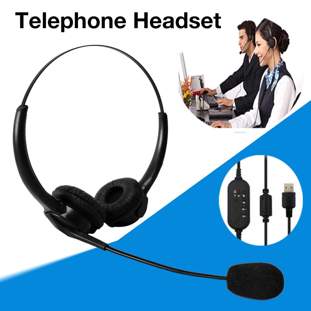 HT103U USB Headset with Microphone Noise Cancelling Computer Wired Headphone for Call Center Skype Chat