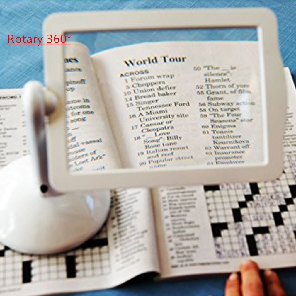 Eye Vergrootglas Bril Vergrootglas met Verlichting Rotatie Roterende Lezen Helderder Viewer Desktop Groot Scherm 2LED 3X