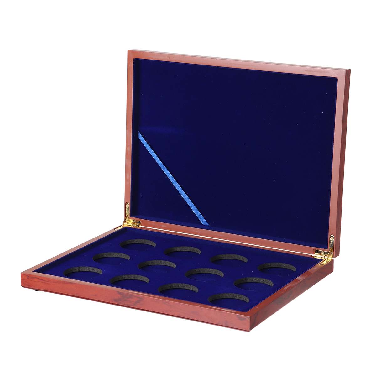 12pcs Zodiac Signs Commemorative Coin Storage Box Adjustable Antioxidative Wooden Commemorative Coin Collection Case Container