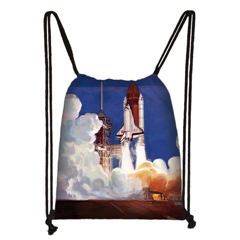 Astronaut Rocket Spaceship Drawstring Bag Teenager Boys Girls Storage Bag Galaxy Travel Backpack Kids Bookbag Shopping Bags: skdmars10