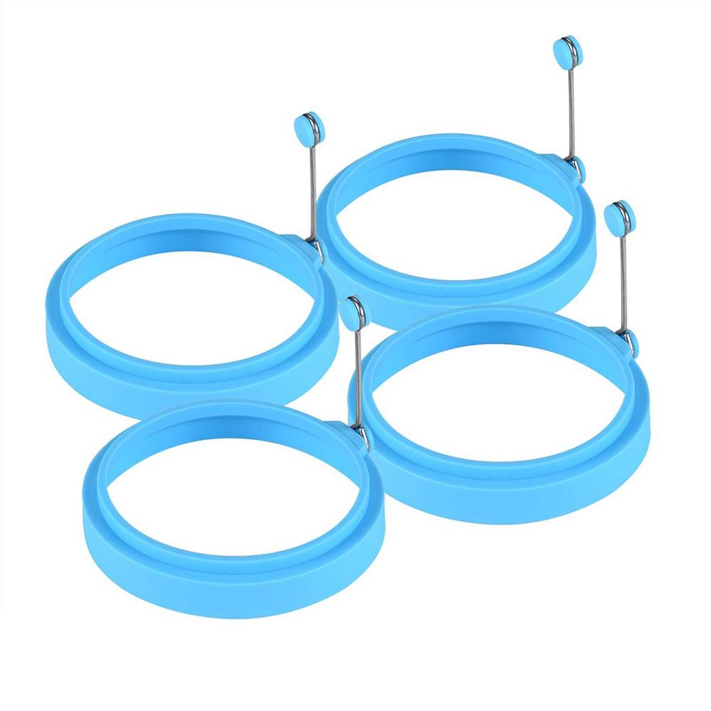 Moules à œufs Antiadhésifs En Inox - Lot De 4 Formes (cœur, Rond, Fleur) - Pour œufs Au Plat, Pancakes, Mini-cakes