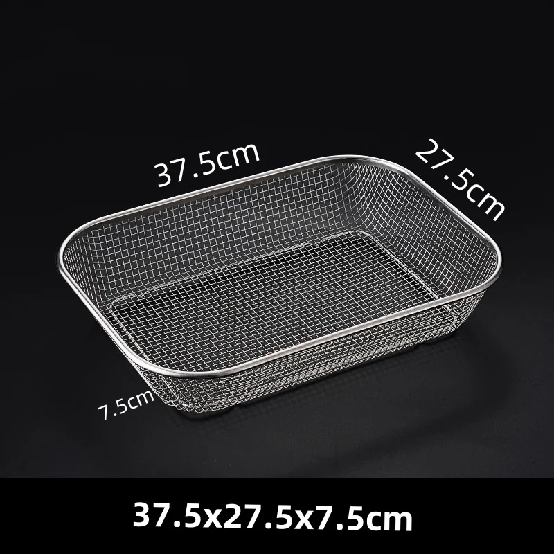 Quadratisches, dickes, rechteckiges Gemüse- und Obstwaschen aus Edelstahl, Küchenutensilien, Sieb, Küchenspüle, Waschkorb für die Küche: Blau