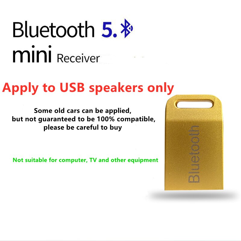 metal USB Wireless auxiliary Bluetooth 5.0 receiverr audio adapter transmitte for MP3 player speaker home stereo system