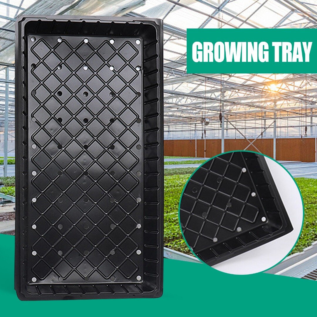 1Pc Plastic Growing Trays Seedling Tray For Greenhouse Hydroponics Plant Germination Nursery Pots With Drainage Holes