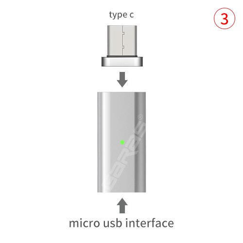 Garas Micro Usb Naar Type C/| Ightning Magnetische Adapter Voor Iphone/Android 3in1 Data Kabel Converter Adapter micro Usb Naar Type C: micro to type c