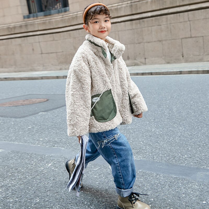 8 10 jahre Herbst Winter Mädchen Pelz Mantel Übergröße Jacken jugendlich Mädchen Outfit