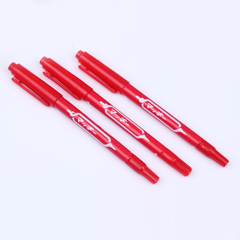 Double Tip Waterproof Permanent Paint Oily Marker Pen CD DVD Black/Red/Blue: Red