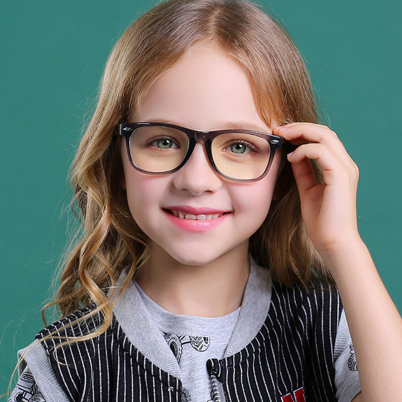 Gafas con protección UV400 para niños y niñas, lentes con marco óptico Flexible, color rosa claro, antiluz azul,