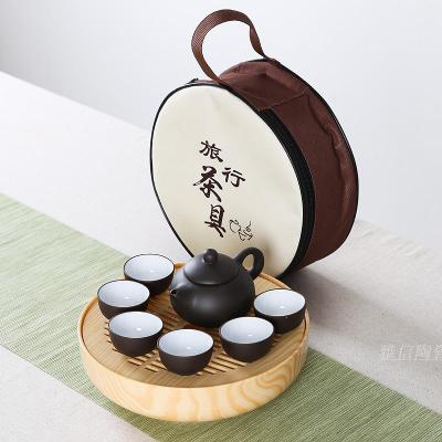 Draagbare dragen pakket Zisha Theepot Cups Plastic Thee Lade pakket China Kung Fu Thee Set Eenvoudige mini outdoor reizen Thee set: 08 Tea Set