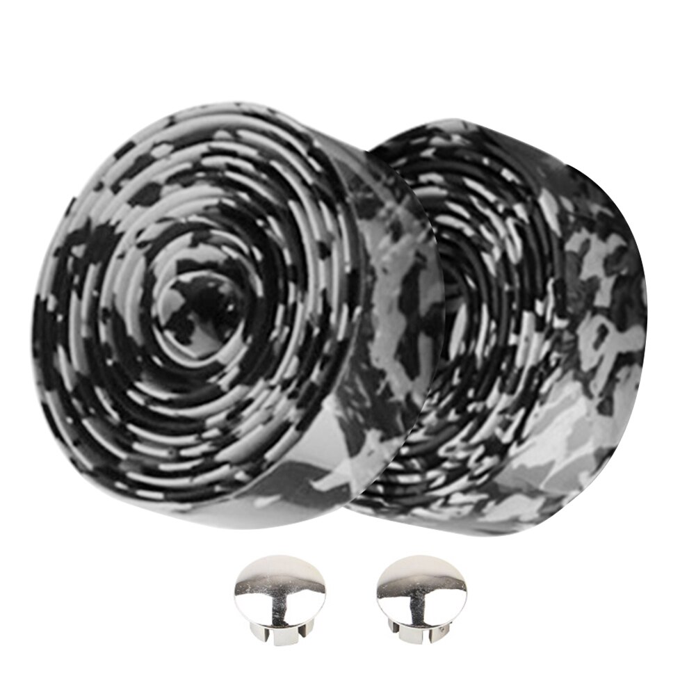 2Pcs Draagbare Fiets Stuurlint Fietsstuur Spons Bandage Fietsen Racefiets Handvat Antislip Riem Baaien Stekkers