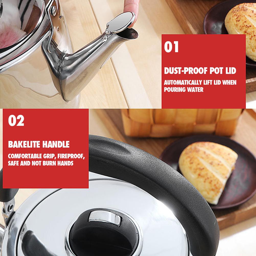 Stainless Steel Kettle Kettle Gas Cooker Teapot Automatic Sound Kettle Whistle Camping Tea Kettle Enamel Pot Induction Cooker