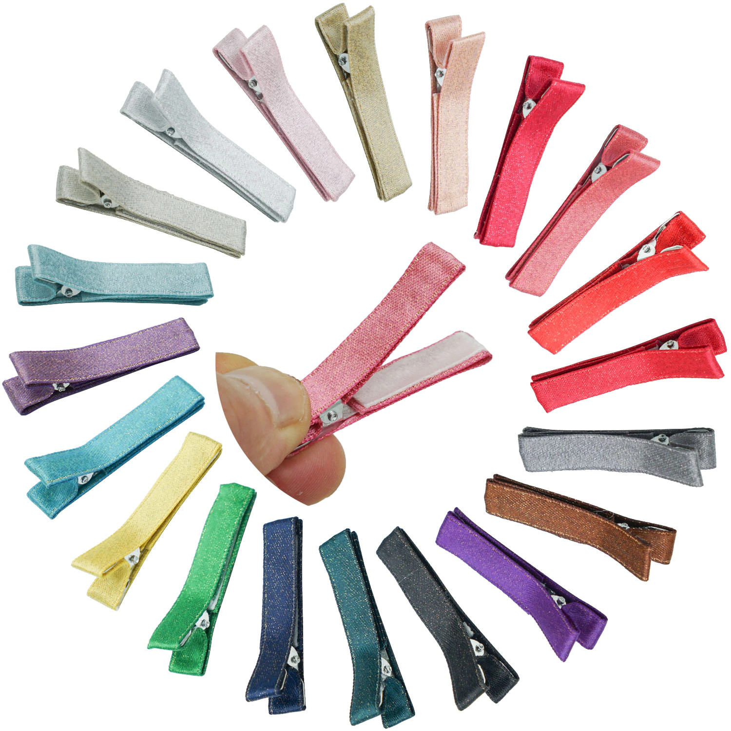 40 peças 1.8 "totalmente forrado diy grampos de cabelo de jacaré presilhas de cabelo para cabelos finos bebês meninas crianças em pares