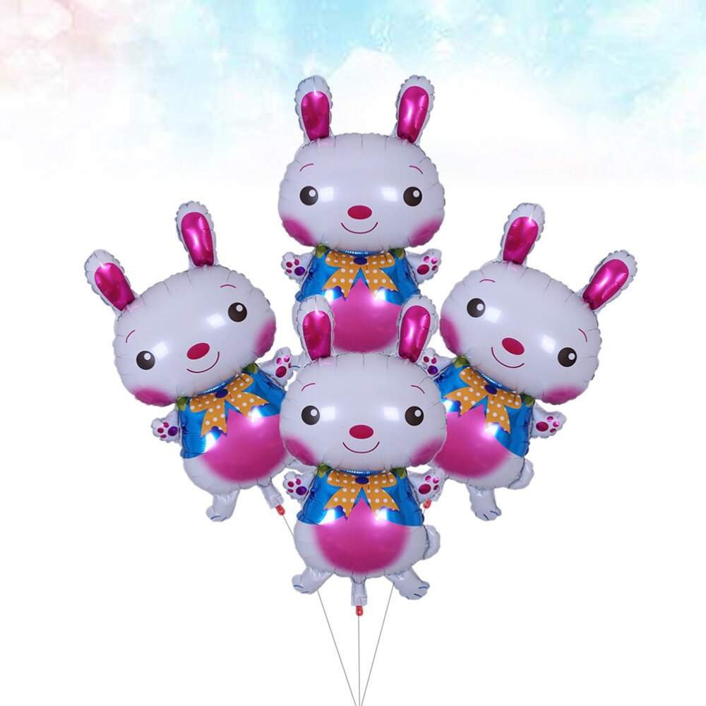 4pcs Aluminum Foil Rabbit Balloons Cartoon Rabbit Aluminum Foil Balloons Easter Decorative Balloons