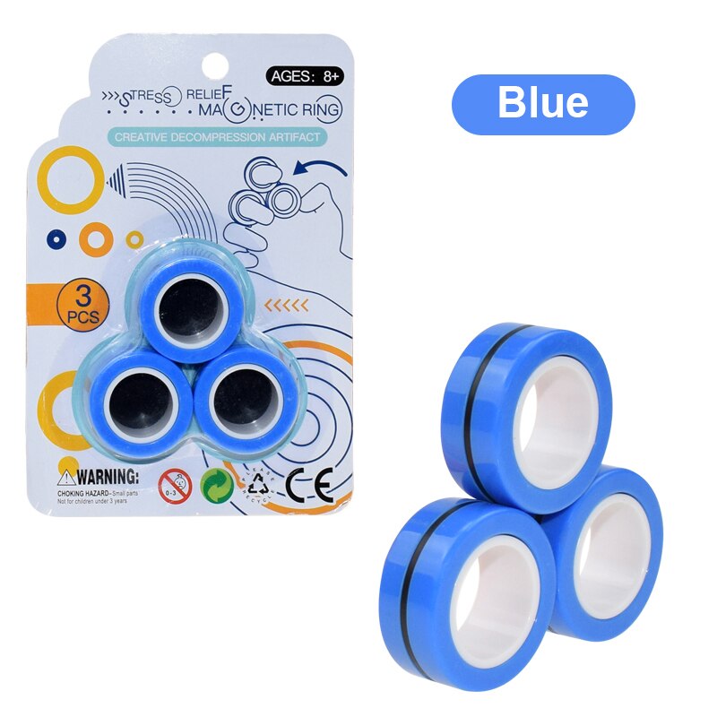 Magnetische Ringen Anti-Stress Vinger Magnetische Ringen Fidget Speelgoed Speelgoed Autisme Adhd Angst Relief Focus Kids Decompressie: 1 SET  2