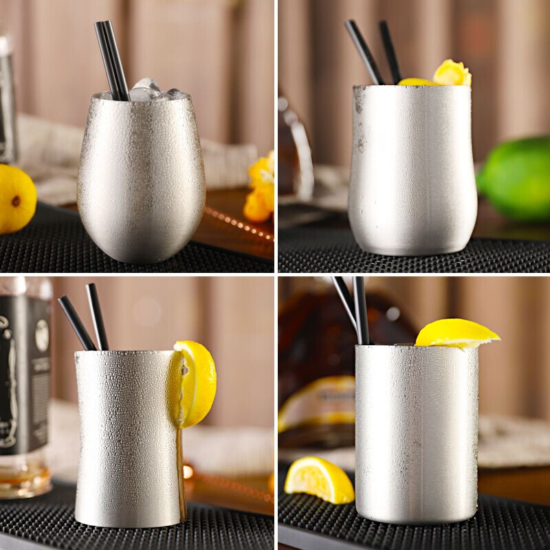 Rustfrit stål krus metal rejse krus tumbler pint briller kopper udendørs camping drikker kaffe te øl