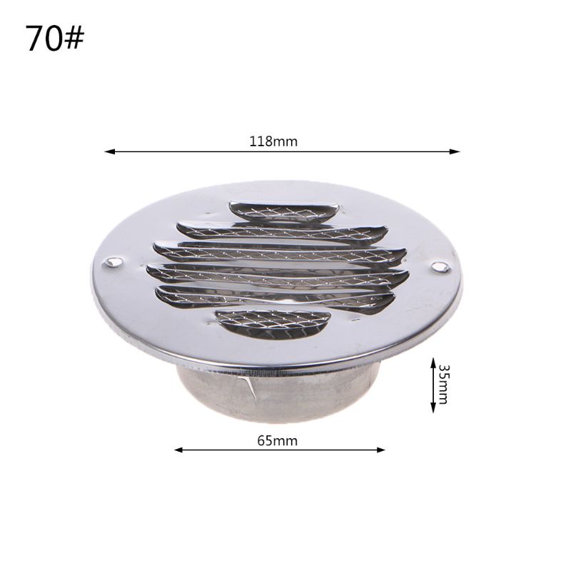 Stainless Steel Exterior Wall Air Vent Grille Round Ducting Ventilation Grilles: 1AA500407-70