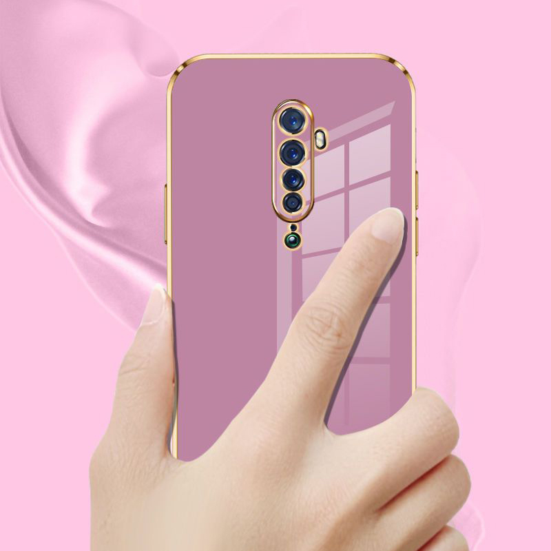 Pour OPPO Reno2 F étui oppo Reno2z coque de téléphone Oppo Reno 2 étui CPH1989 CPH1907 couverture de luxe placage carré antichoc couverture arrière