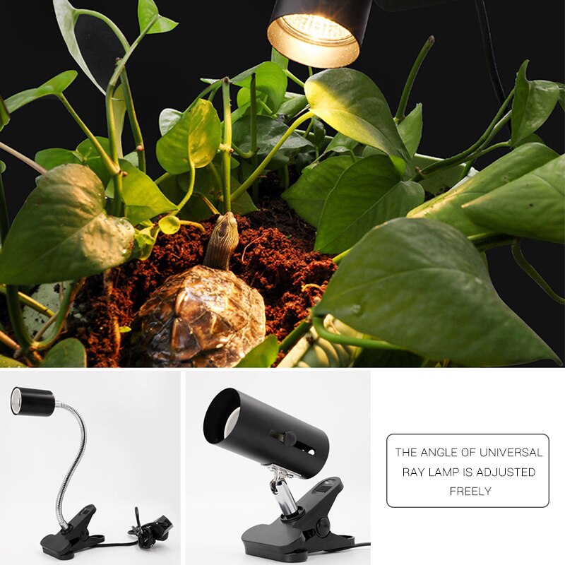 Reptile Lamp Set UVA+UVB 3.0 Lamp Clip-on Bulb Lamp Holder Thermometer Hygrometer Turtle Tortoises Basking Lamp Heat light Kit