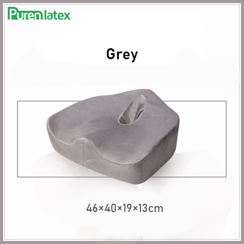 Purenlatex X-Grote Big Size Latex Stoel Orthopedisch Kussen Vet Man Kantoor Auto Zitkussen Overgewicht Aambei Wervel Behandelen: Grey