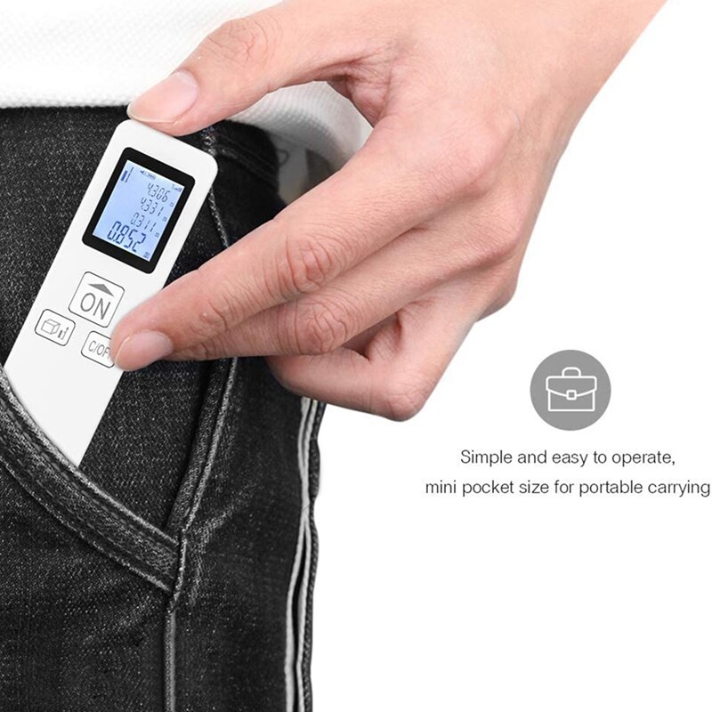Portable Mini Handheld Distance Meter 35M Digital Rangefinder LCD Distance Area Volume Room Measurement Range Finder