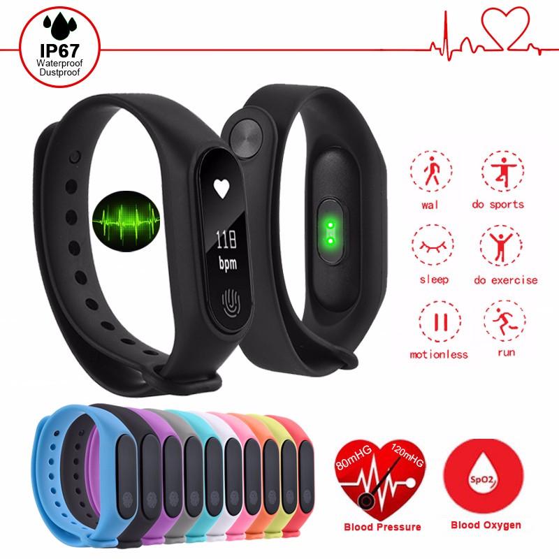 Wristband M2 Smart Bracelet Heart Rate Bracelet Waterproof Sport Fitness Band Stepcount Message Smart Loop Watch Alarm Clock