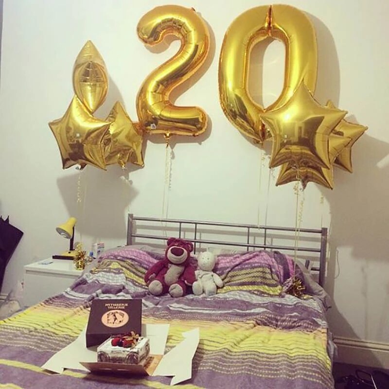 2pcs 32 Or 40 inch Happy 20 Birthday Foil Balloons pink gold number 25th Years Old Party Decorations Man Boy Girl Supplies