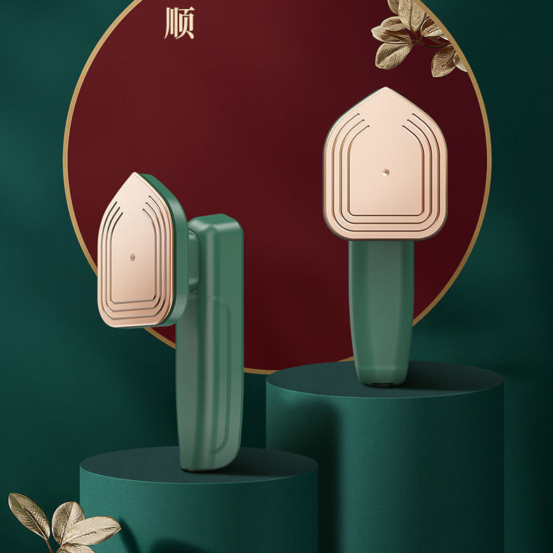 Mini Electric steam iron Fast Heat Handheld hanging Iron Portable garment steamer with Ceramic Soleplate For Home Travel: Titanium panel / UK