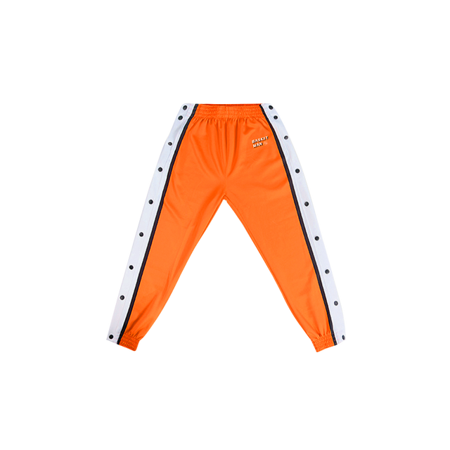 Basketball Pants For Kids Boys Trousers Side Split Snap Button Joggers Workout Keep Warm Windproof Training Tear Away Trackpant: Size 140 / Orange