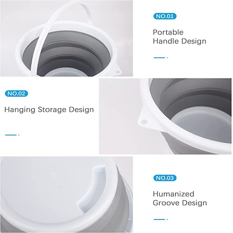 Collapsible Plastic Bucket with,Space Saving Outdoor Waterpot for Garden Camping, Portable Fishing Water Pa ,collapsible Bucket