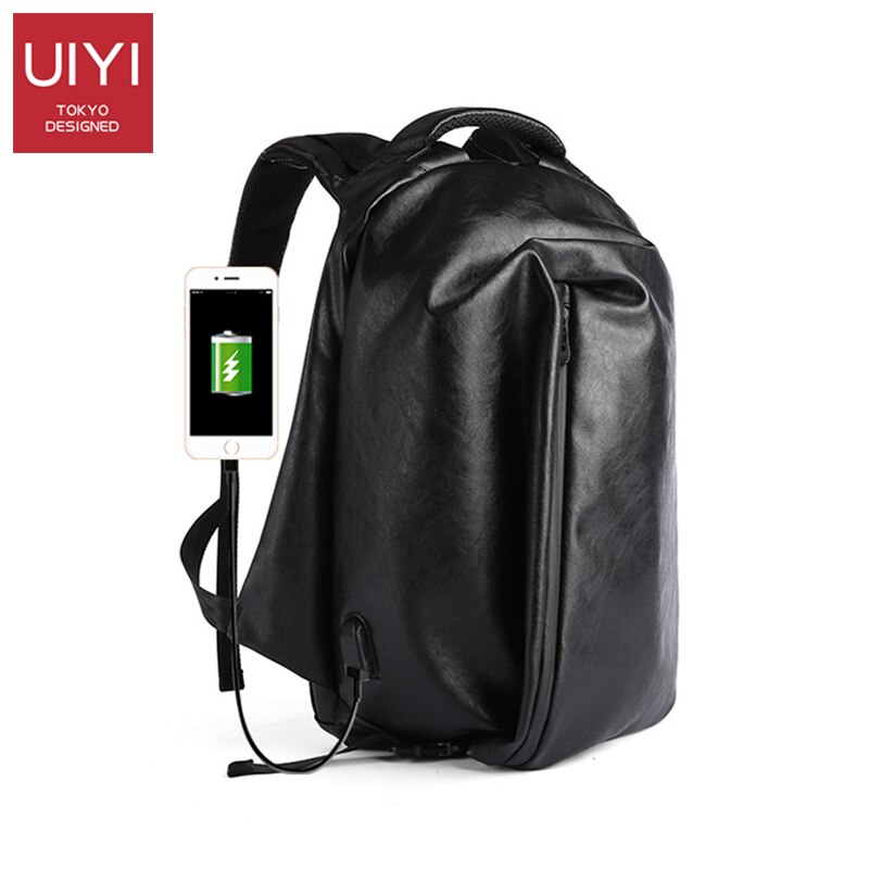 UIYI Brand Men's PVC Waterproof Prevent theft Backpack Casual Business Travel Charging School Student Zipper Men Backpac