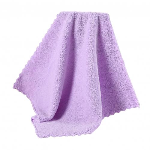 2Pcs 30Cm X 30Cm Effen Kleur Fleece Pasgeboren Baby Handdoek Water Absorptie Sneldrogende Gezicht Handdoeken Kinderen schoonmaken Tool: Light Purple
