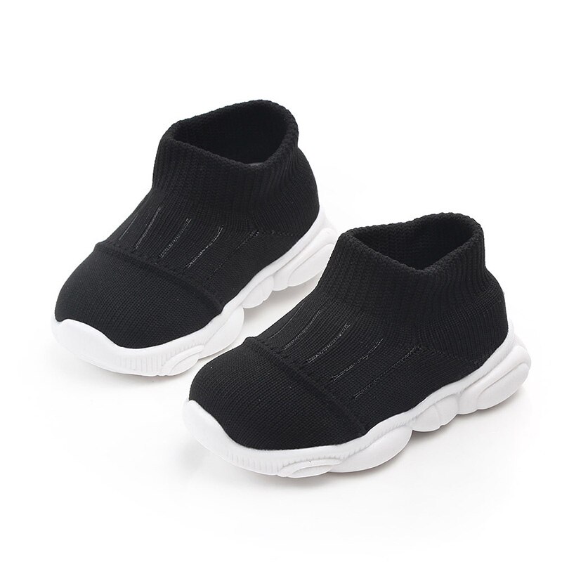 I Love Papa & Mama Effen Kleur Casual Kids Schoenen Zachte Zolen Ademende Stretch Mesh Jongens Meisjes Schoenen Kinderen Schoenen: black / 16