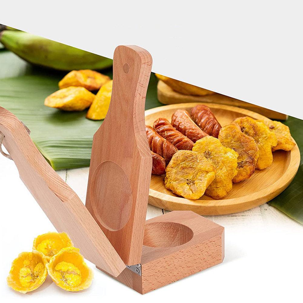 Smasher Maker-Presse en bois Tostonera Plantain avec poignée, réutilisable pour la cuisine, gels de fruits frits, cuisine exécutive, Gad K5V3