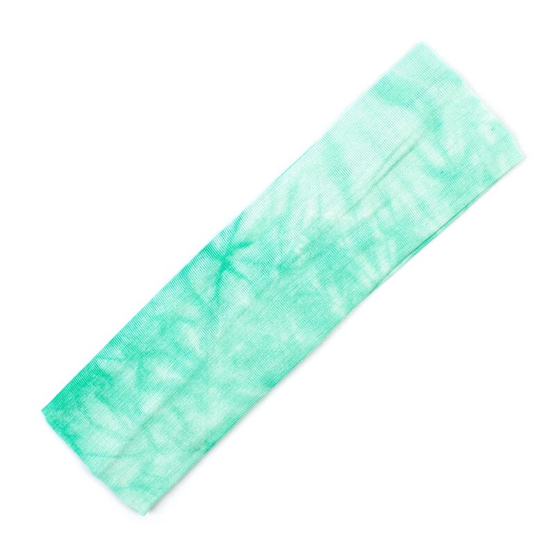Geebro Women's Tie Dye Elastic Headband Summer Cotton Soft Stretch Turban Headband For Girls Flat Hair Bands Hair Accessory: Green