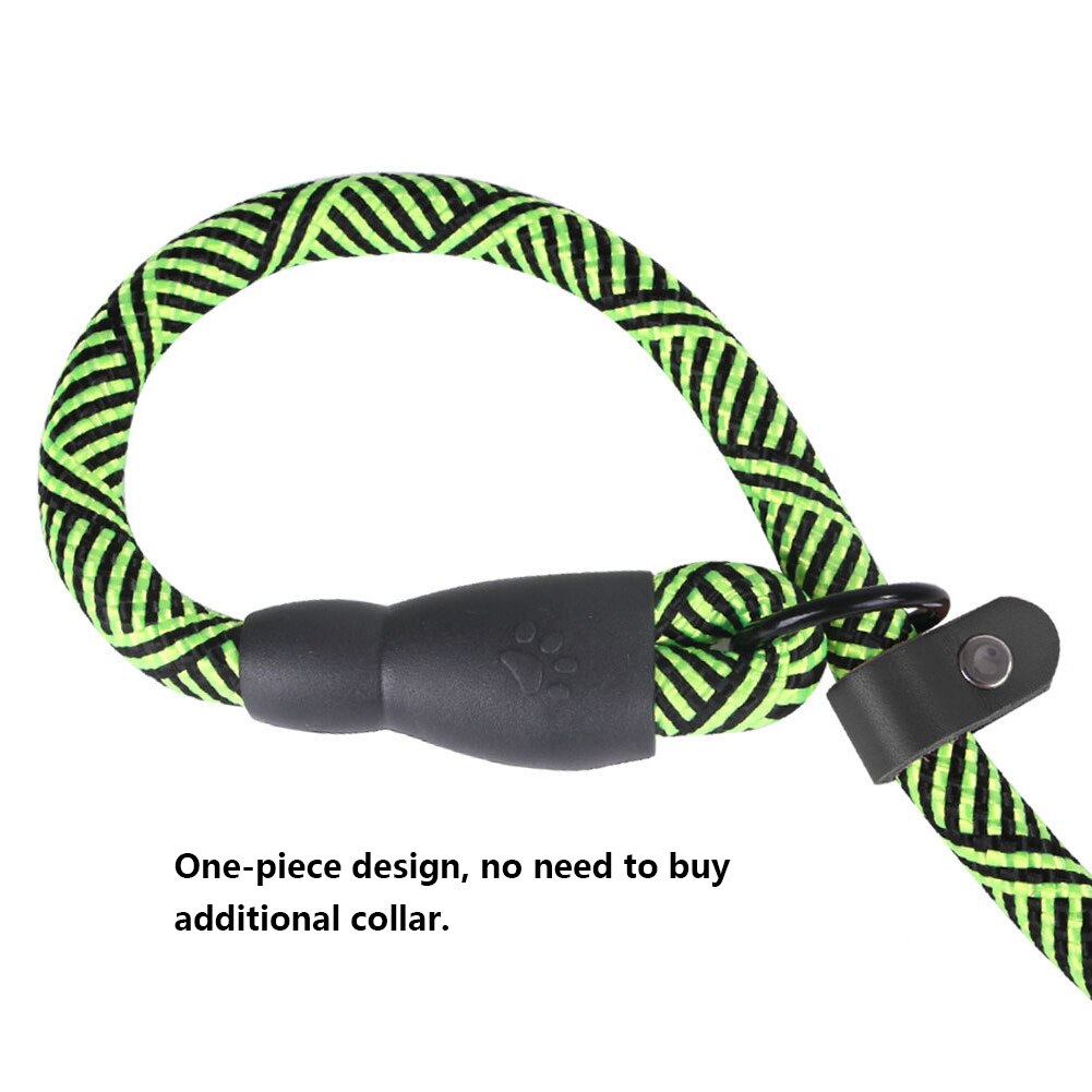 Durable Dog Slip Rope Nylon Leash Adjustable Loop Collar Comfortable Leash Supports The Strongest Pulling Large Medium Dogs