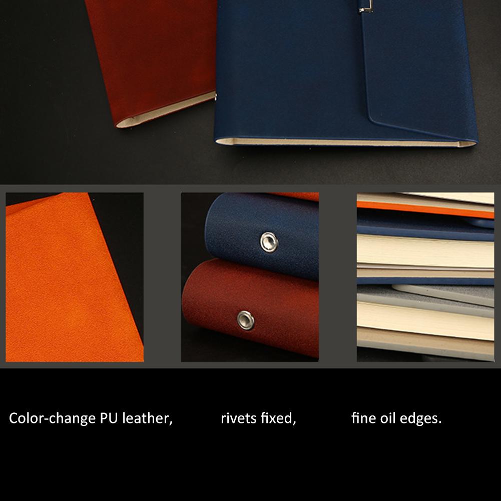 Three-folded Business Notebook Loose-leaf Notepad Business Faux Leather A5 Writing Notebook With Card Pocket Pen Cover