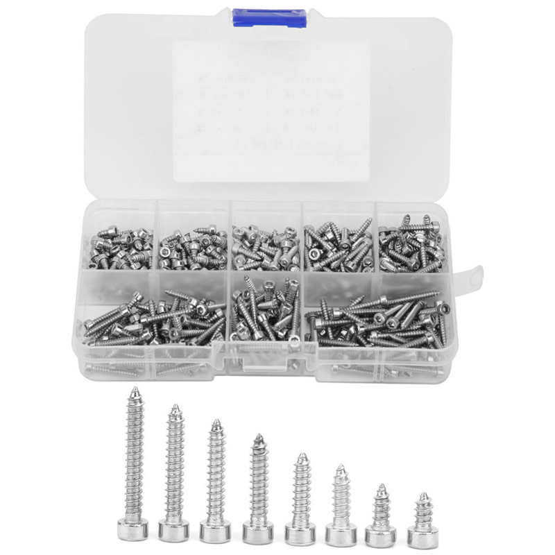Hex Socket Screw Inside Stainless Steel Even Pitch Durable Screw Assortment Kit Practical for Industrial Application Woodworking