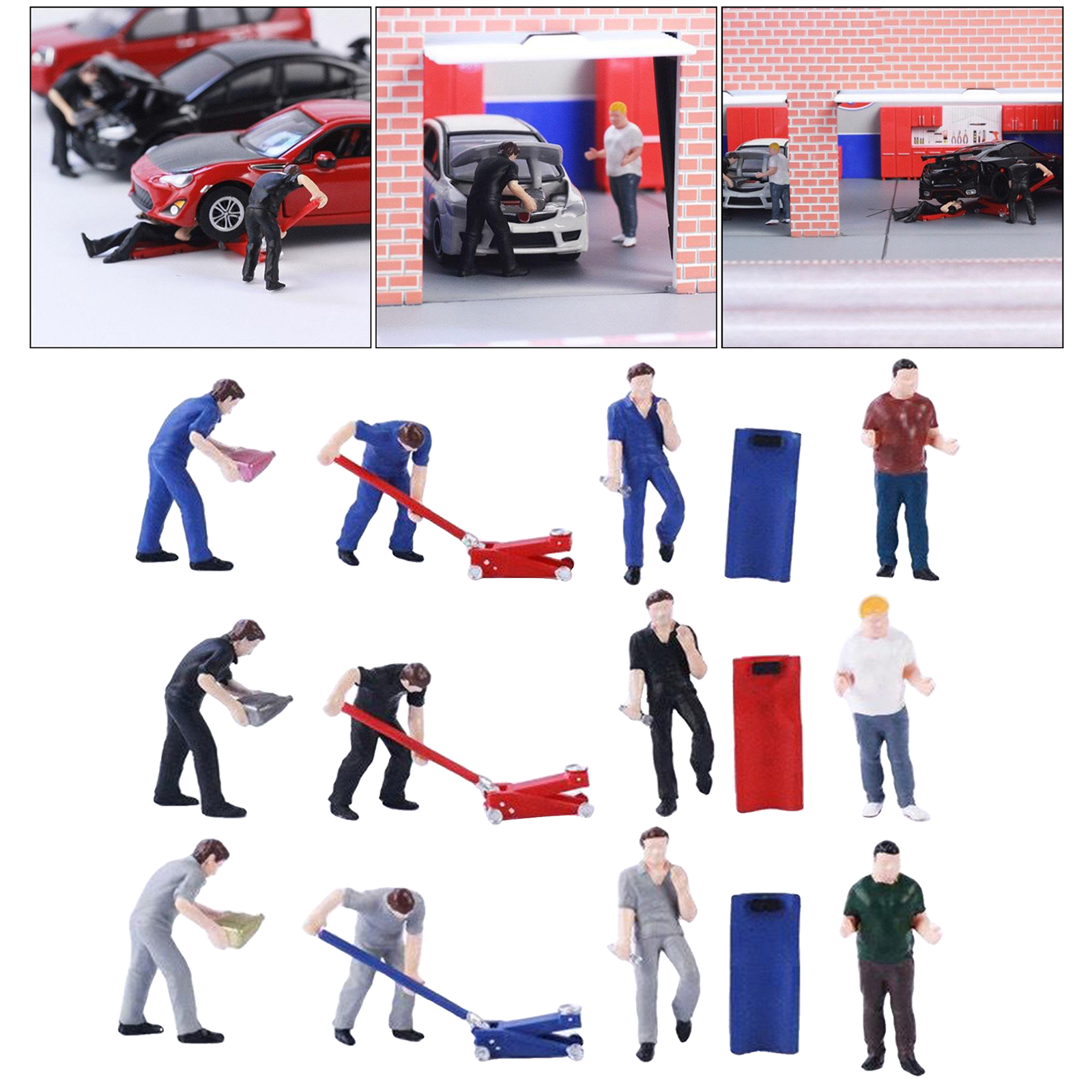 Tiny Diorama Figure Resin Car Repairman Park Scenery Home Decor Supplies