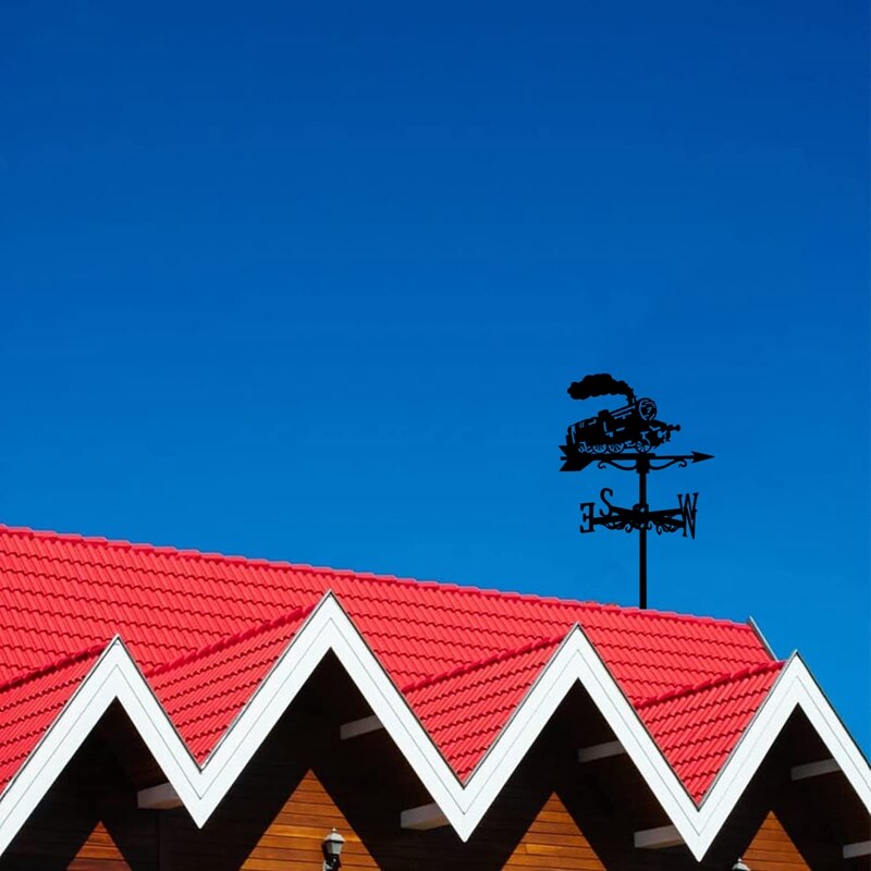 Steam Train Silhouette Weather Vane Weathervane Weathercock For Garden Patio Yard Ornament