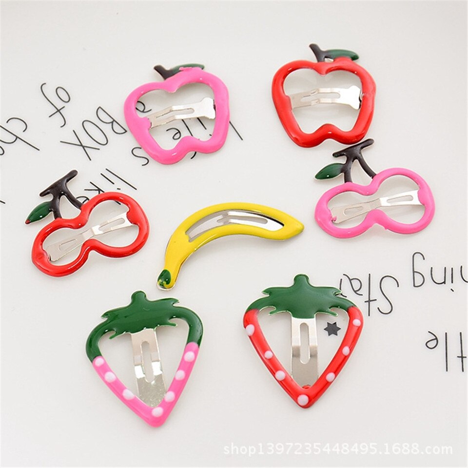 5pcs Cute Chidlren Hair BB Clips Headdress Korean Fruit Bowknot Hair Accessories Hairpins For Girls Kids Barrettes Big Discount