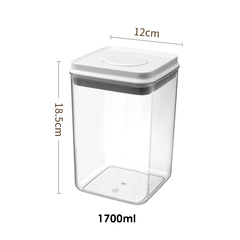Press Open Clear Plastic Food Storage Box with Pop Up Lid Moisture-Proof Grains Container Cereals Jar Kitchen Pantry Organizer: plum